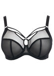 Elomi Sachi Plunge Bh Zwart &ndash; stijlvolle plunge bh met strappy details voor grote cupmaten