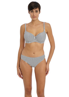 Freya Jewel Cove Bikinislip Zwart Wit Gestreept