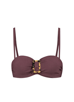 Cyell Wavy Brown Bandeau Bikinitop 