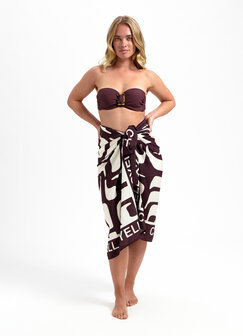Cyell Wavy Brown Bandeau Bikinitop 