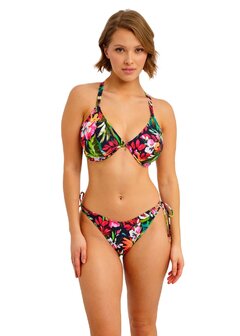 Freya Kailua High Leg Strikbroekje &ndash; hoog uitgesneden bikinibroekje met striksluiting en een flatterende, tropische look