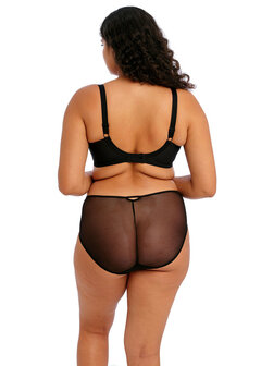 Elomi Sachi Plunge Bh Zwart &ndash; stijlvolle plunge bh met strappy details voor grote cupmaten