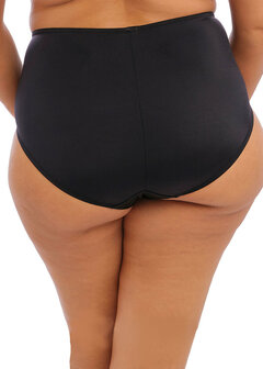 Elomi Sachi High Waist Slip Zwart &ndash; hoge tailleslip met mesh‑details voor curvy figuren