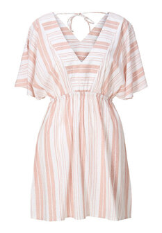 Luchtige beige‑wit gestreepte tuniek van LingaDore met een soepelvallende, comfortabele pasvorm, verkrijgbaar in maat 36 t/m 