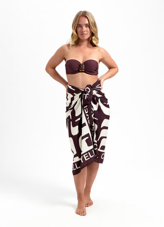 Cyell Wavy Brown Bandeau Bikinitop 