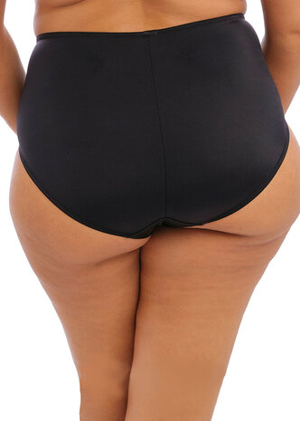 Elomi Sachi High Waist Slip Zwart &ndash; hoge tailleslip met mesh‑details voor curvy figuren