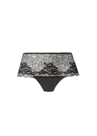 Wacoal Lace Perfection Short &ndash; Charcoal, elegante kanten short met luxe uitstraling