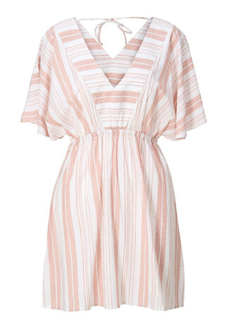 Luchtige beige‑wit gestreepte tuniek van LingaDore met een soepelvallende, comfortabele pasvorm, verkrijgbaar in maat 36 t/m 