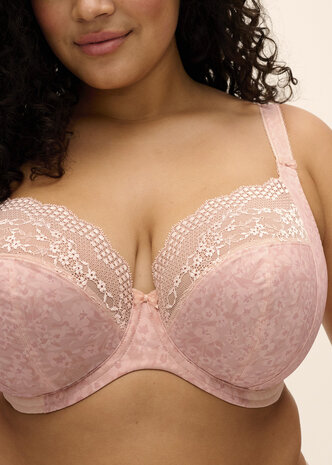 Elomi Lucie Plunge Bh Pale Blush &ndash; Lichte stretchkant & stevige ondersteuning t/m cup O