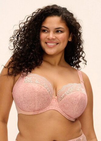 Elomi Lucie Plunge Bh Pale Blush &ndash; Lichte stretchkant & stevige ondersteuning t/m cup O